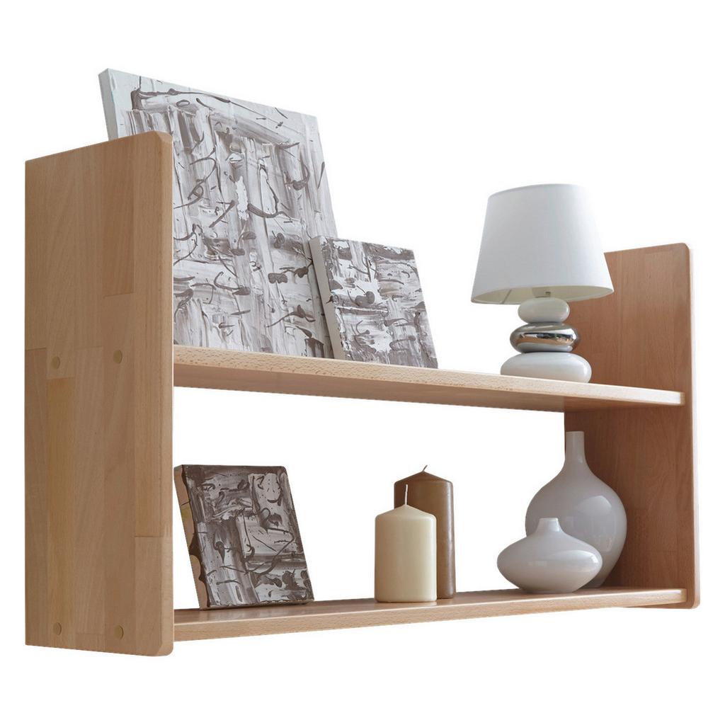 Wandregal Echtholz massiv Buche Simone 90 cm Natur