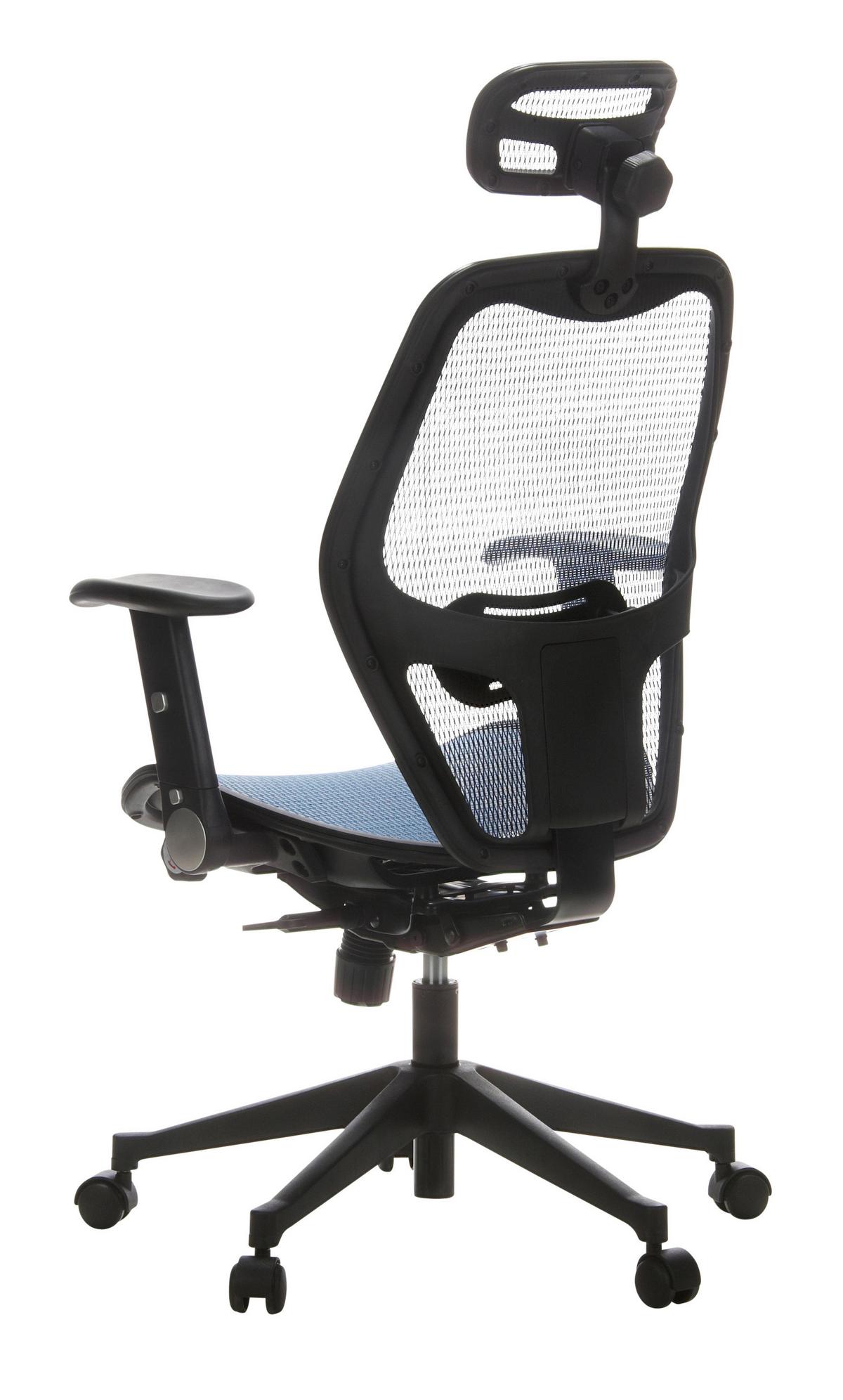Drehstuhl  Air-Port Mit Armlehnen Blau/Schwarz - Blau/Schwarz, Basics, Kunststoff/Textil (59/117/48cm) - MID.YOU