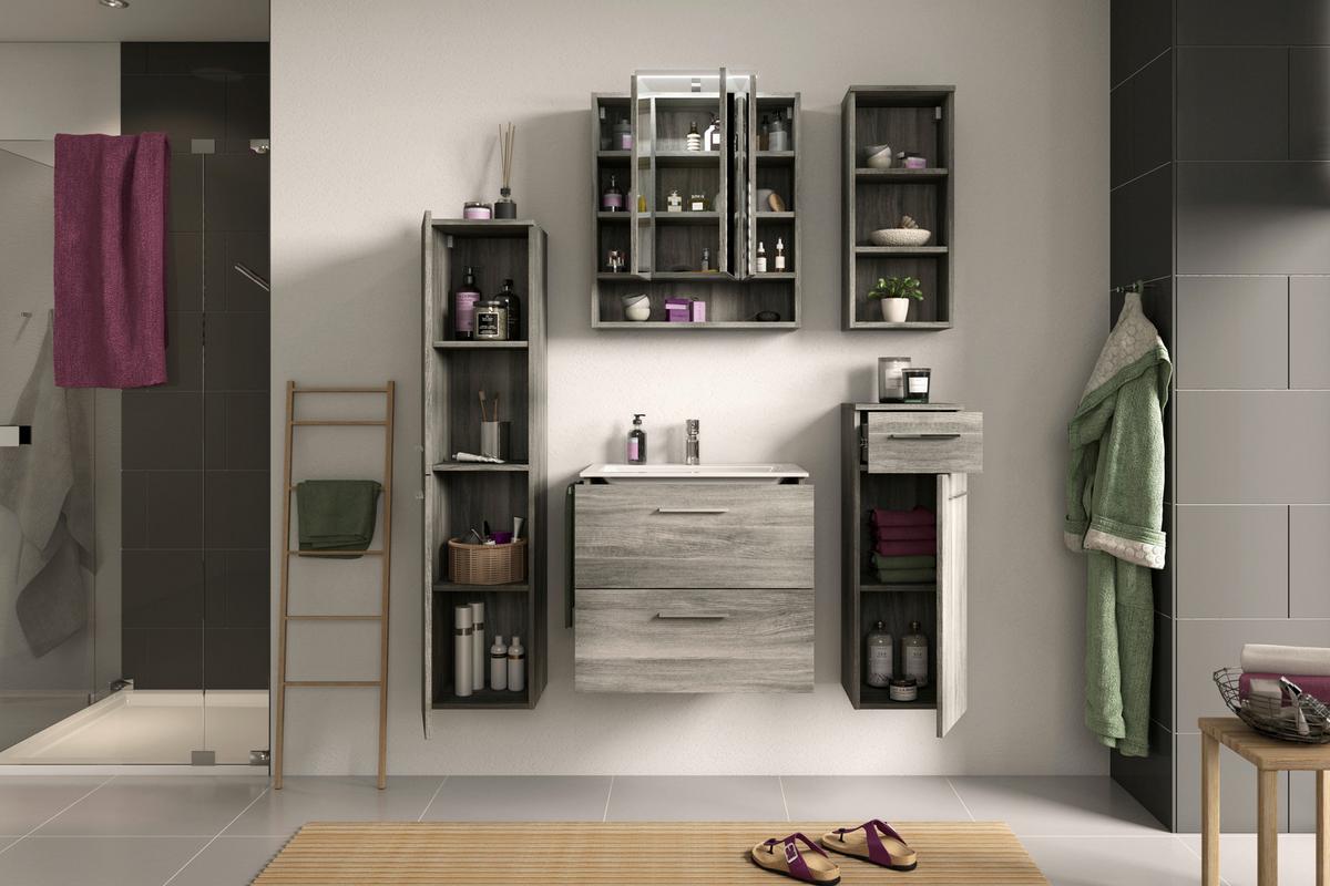 Midischrank York - Grau, MODERN, Holzwerkstoff (30/136/31cm) - MID.YOU