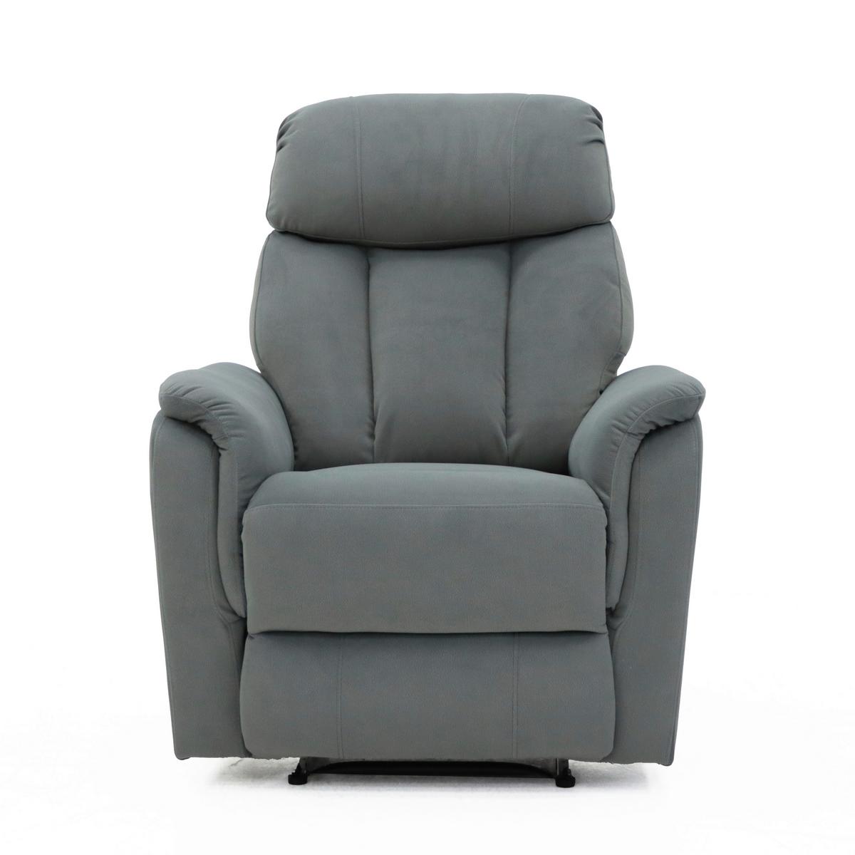 TV kreslo LAUREL, tmavosivá, s relax.funkciou - tmavosivá, Basics, kov/textil (88/106/90cm)