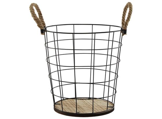 Koš Na Papír Matt - černá/hnědá, Basics, kov/dřevo (31/32cm) - Modern Living Koš Na Papír Matt - černá/hnědá, Basics, kov/dřevo (31/32cm) - Modern Living