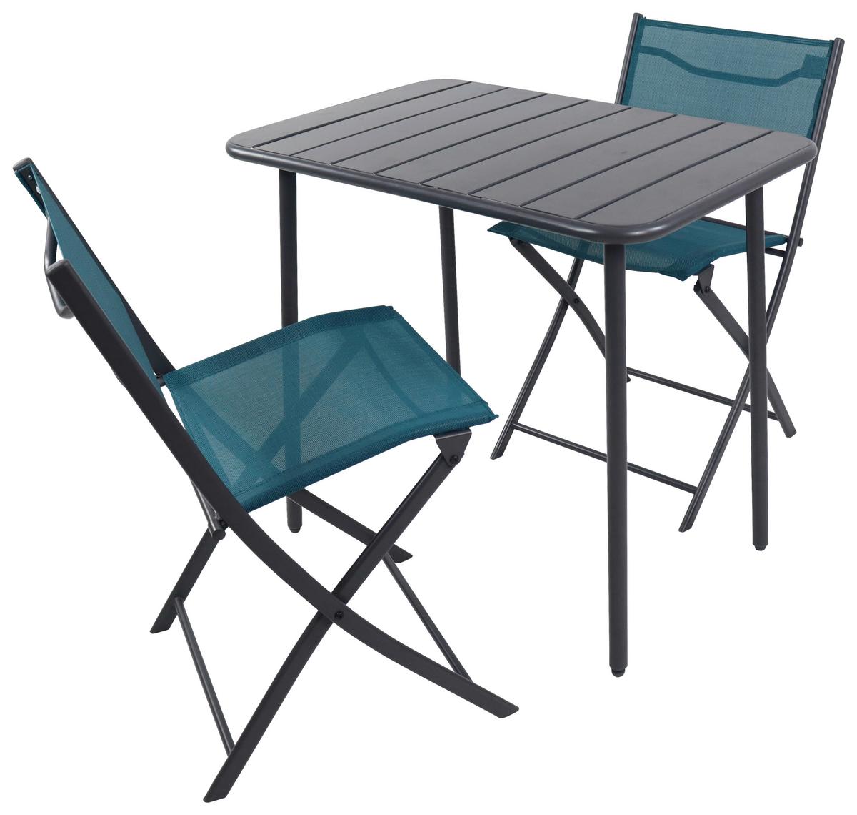 Gartenset Sumila Türkis/Schwarz - Türkis/Schwarz, MODERN, Kunststoff/Textil - Ambia Garden