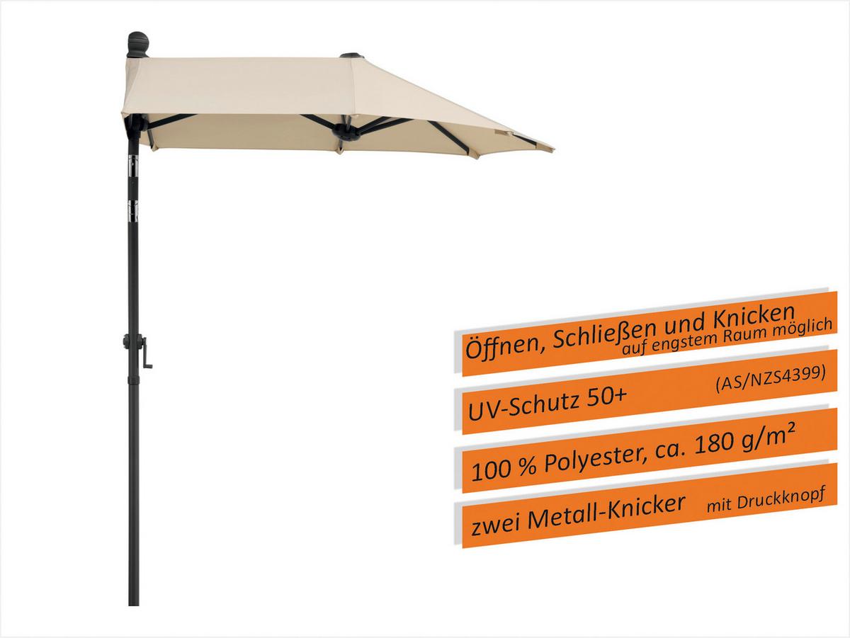 Ampelschirm Salerno Mezza BxHxT: 150x228x150 cm Naturfarben - Anthrazit/Naturfarben, Basics, Textil/Metall (150/228/150cm) - Schneider