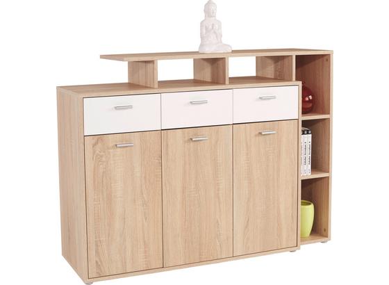 Komoda Tom - bílá/Sonoma dub, Moderní, dřevo (150/105/40cm) Komoda Tom - bílá/Sonoma dub, Moderní, dřevo (150/105/40cm)