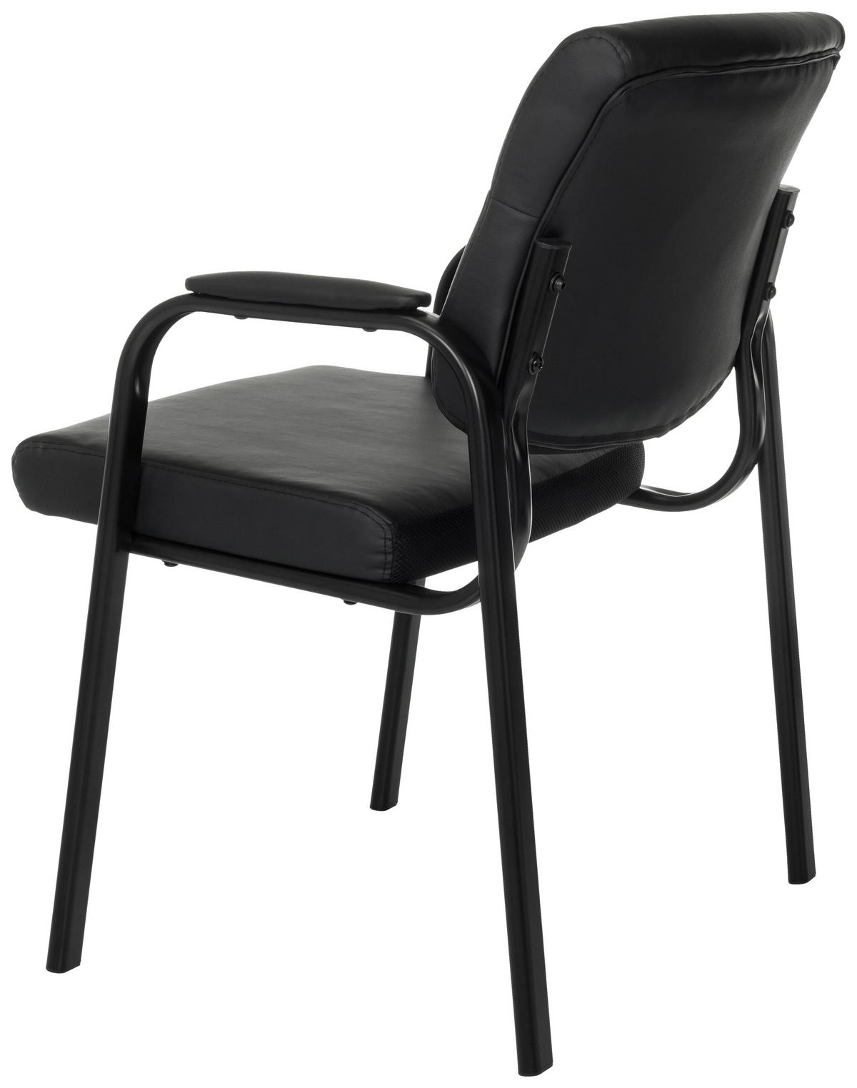 Besucherstuhl Advie V Pu Schwarz B: 60 cm - Schwarz, MODERN, Leder/Metall (60/85/64cm)