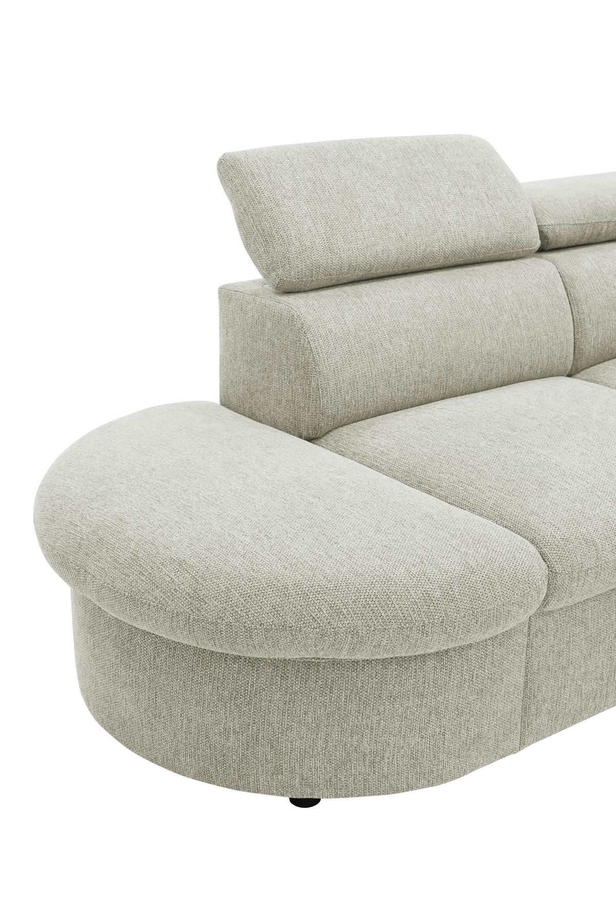 Ecksofa Firenze - Beige/Schwarz, Basics, Textil (219/265cm) - MID.YOU