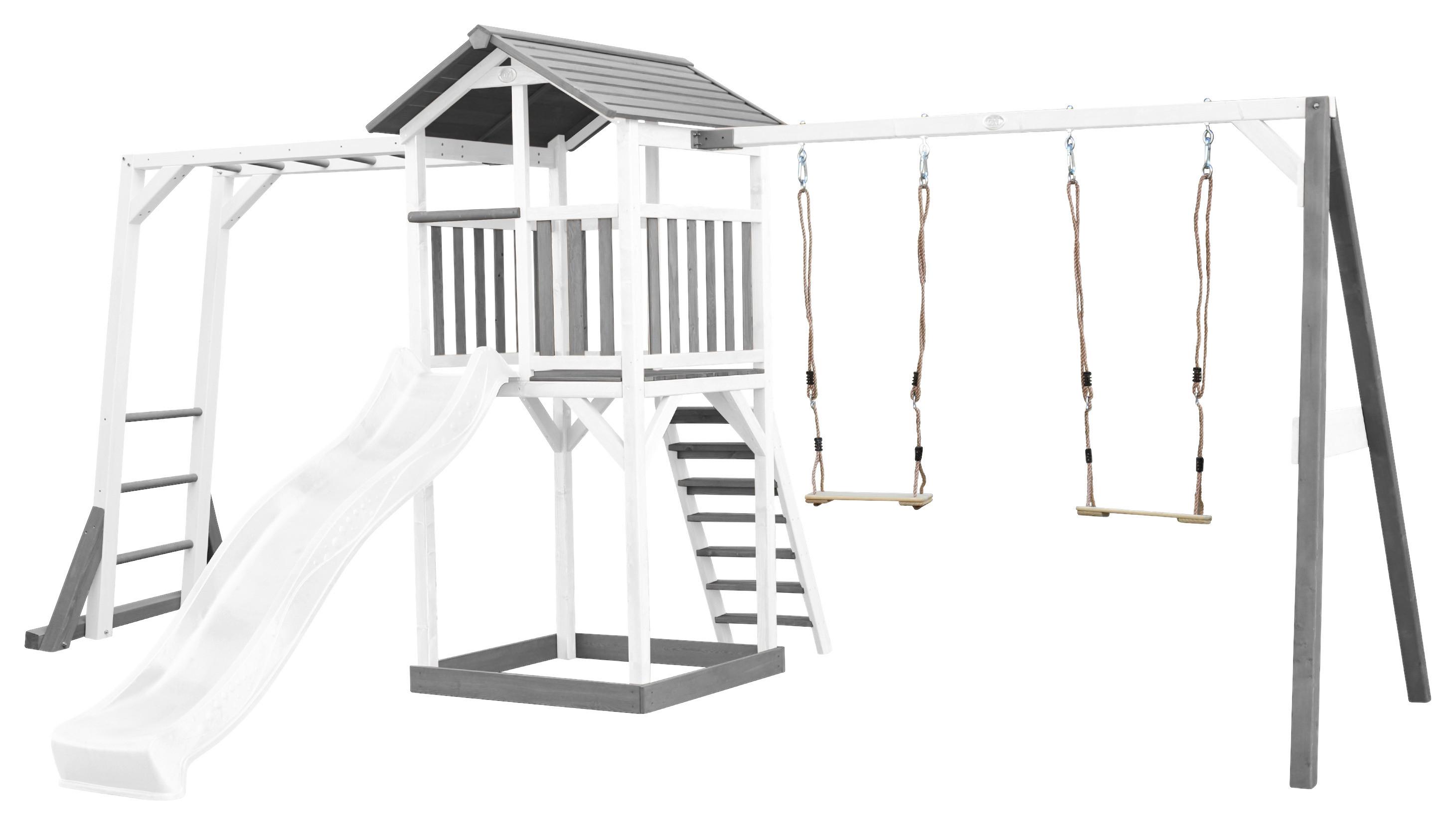 Spielturm A025.132.92 - Weiß/Grau, KONVENTIONELL, Holz (29,5/9,5/218cm) - Ambia Garden