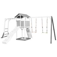 Spielturm A025.132.92 - Weiß/Grau, KONVENTIONELL, Holz (29,5/9,5/218cm) - Ambia Garden