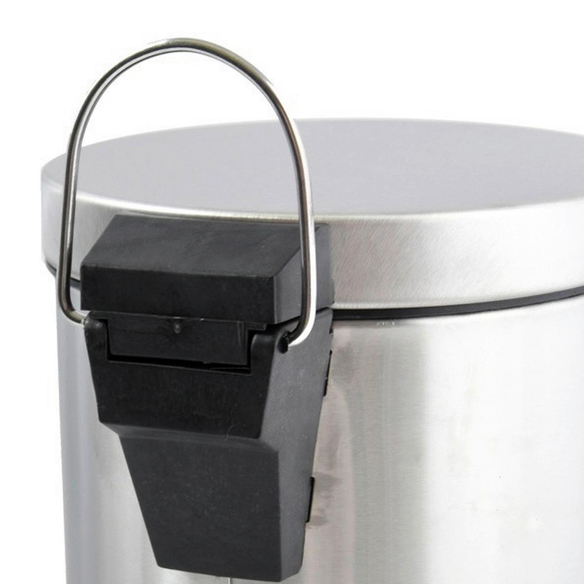 Treteimer Unis 3l Silberfarben Metall DxH: 17x25 cm - Silberfarben/Schwarz, Basics, Kunststoff/Metall (17/25cm)