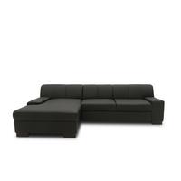 Ecksofa Mit Schlaffunktion Norma Schwarz Lederlook - Wengefarben/Schwarz, Design, Textil (153/268cm) - MID.YOU