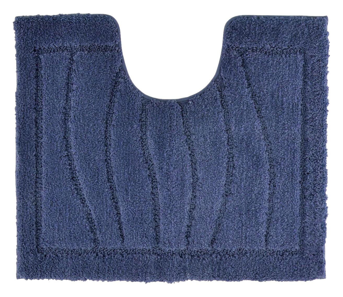 Wc-vorleger Mit Ausschnitt Lasse Blau 50x60 Cm Waschbar - Dunkelblau, ROMANTIK / LANDHAUS, Textil (50/60cm) - James Wood