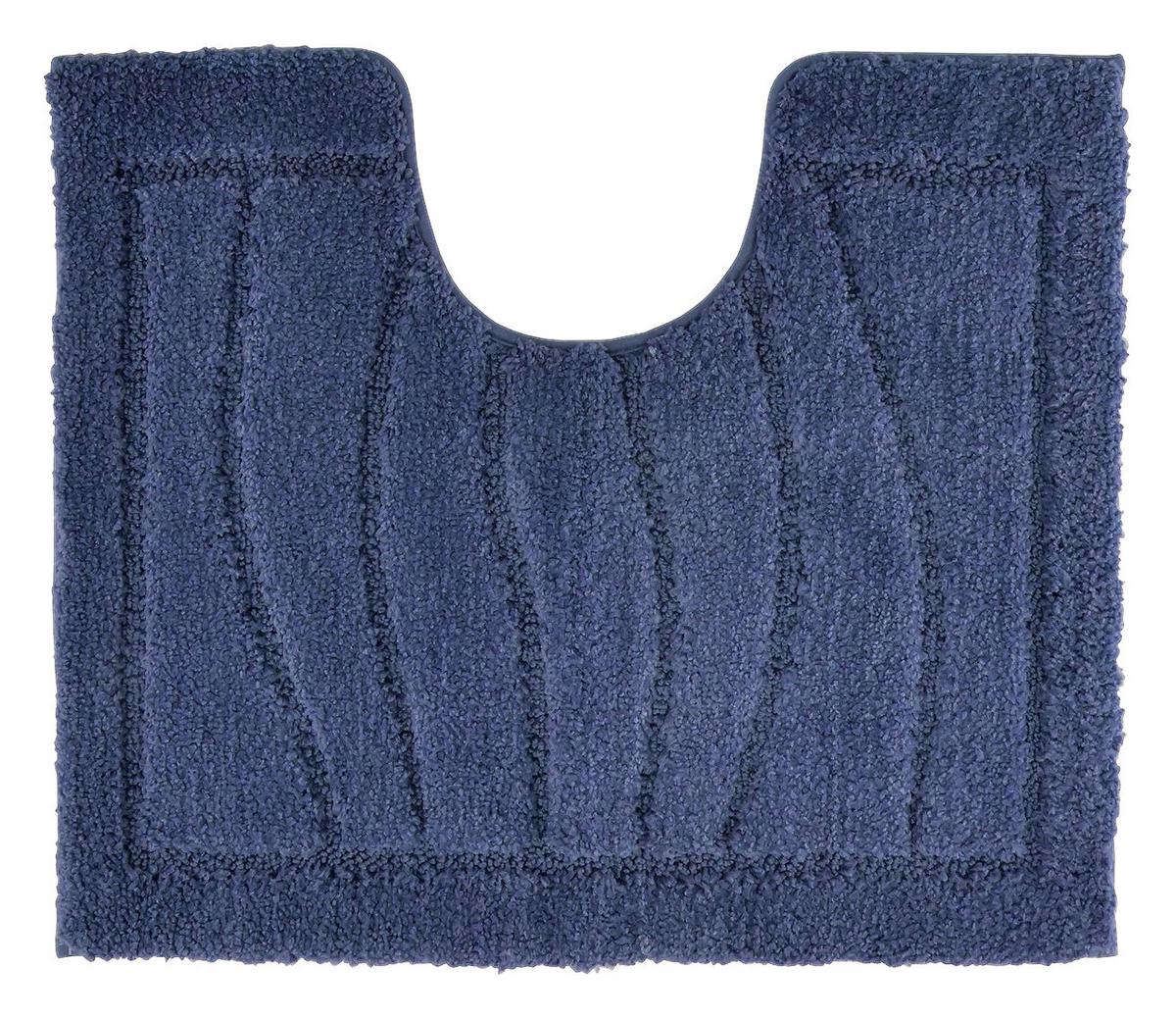 Wc-vorleger Mit Ausschnitt Lasse Blau 50x60 Cm Waschbar - Dunkelblau, ROMANTIK / LANDHAUS, Textil (50/60cm) - James Wood