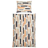 Bettwäsche 140x200 cm Trude Polyester Braun/Senf/Weiß - Senfgelb/Braun, KONVENTIONELL, Textil - Ondega