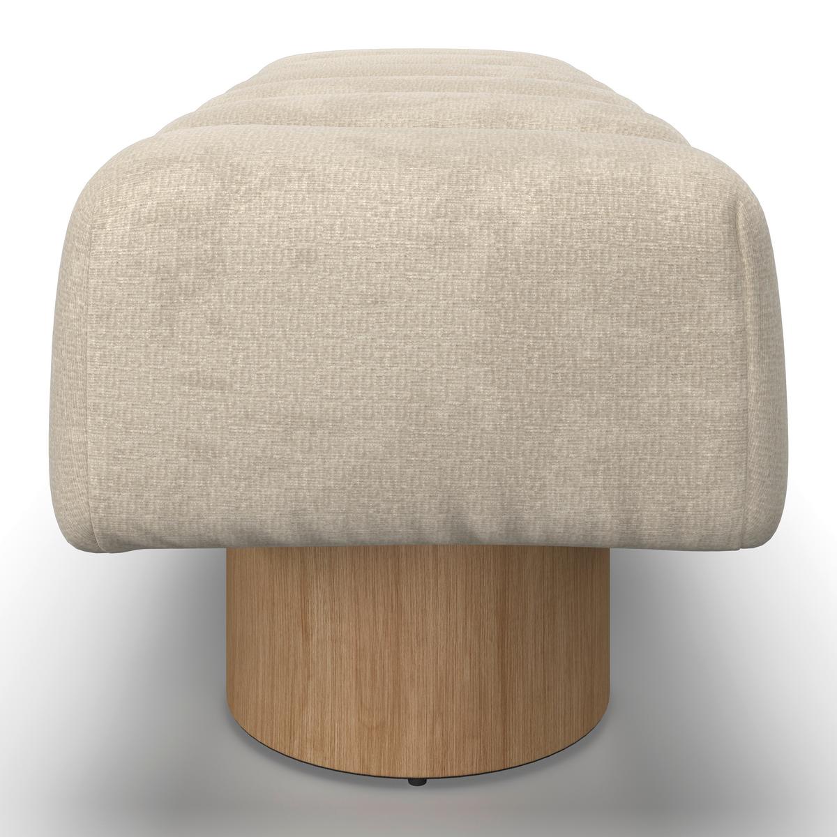 Sedací lavice ALINA, krémová žinylka - krémová/přírodní barvy, Moderní, dřevo/kompozitní dřevo (140/45/45cm) - Bessagi Home