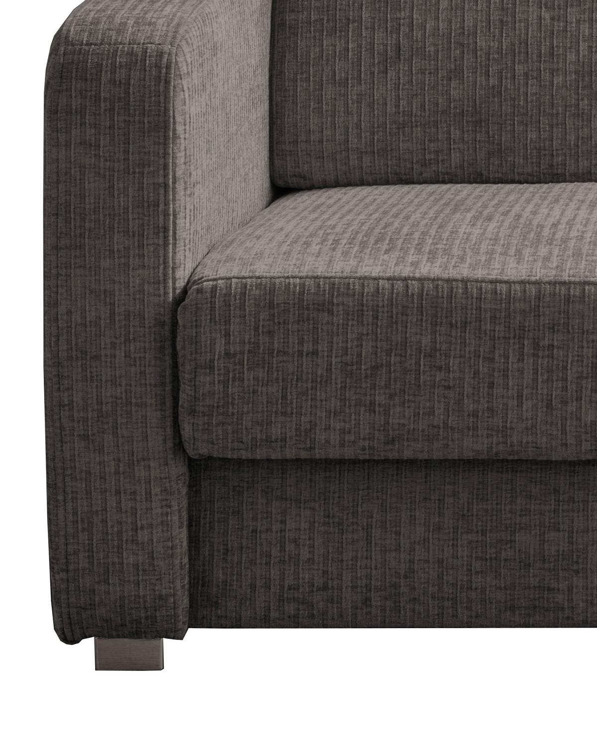 Schlafsofa Mia Braun, Grau, B:159 cm - Chromfarben/Braun, Basics, Textil (159/88/87cm) - Livetastic