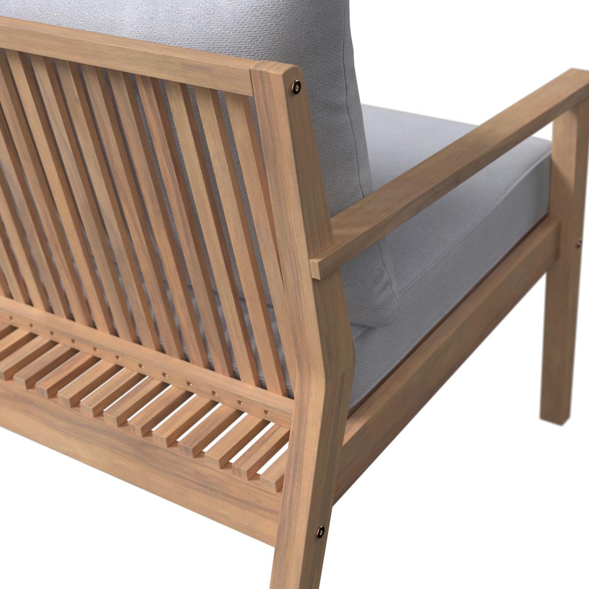 Loungegarnitur Dublin - Grau/Akaziefarben, MODERN, Holz/Kunststoff (90/60/55cm) - Beldano