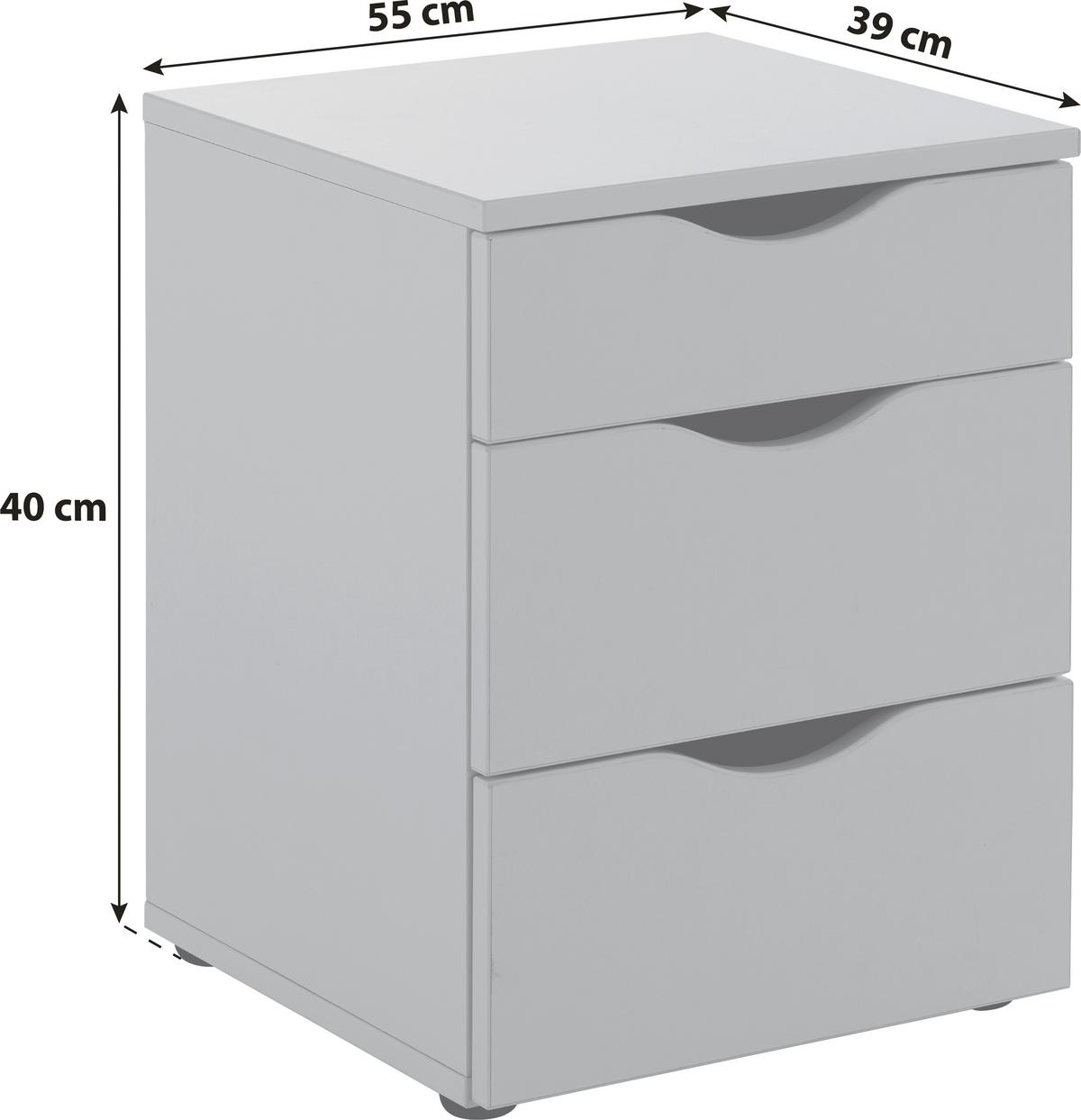 Nachtkästchen Weiß H: 55 Cm Maxi - Schwarz/Weiß, KONVENTIONELL, Holzwerkstoff (40/55/39cm)