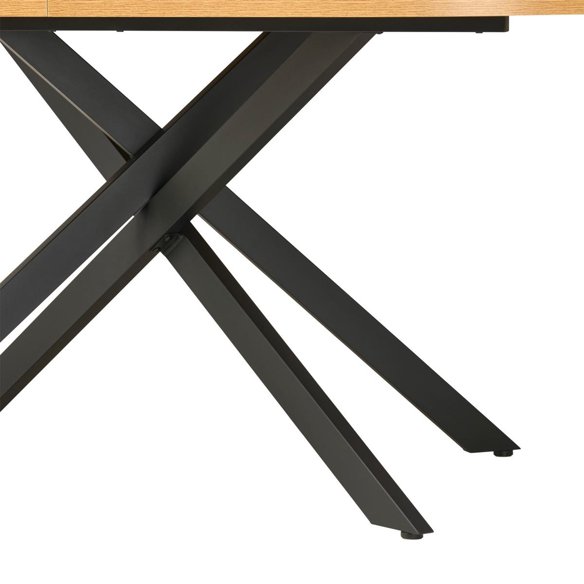 Étkezőasztal Paulo - tölgyfa színű/fekete, Konventionell, faalapú anyag/fém (180/75/100cm) - MID.YOU
