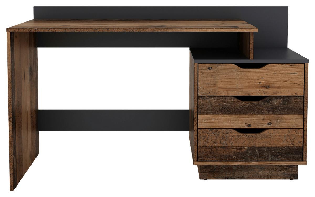 Schreibtisch Belfast - Alteiche/Anthrazit, MODERN, Holzwerkstoff (138/51,5/83,5cm) - MID.YOU