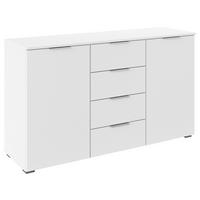 Sideboard Lamella Weiß B: 140 cm - Alufarben/Weiß, MODERN, Holzwerkstoff (140/81/42cm) - Rauch Möbel