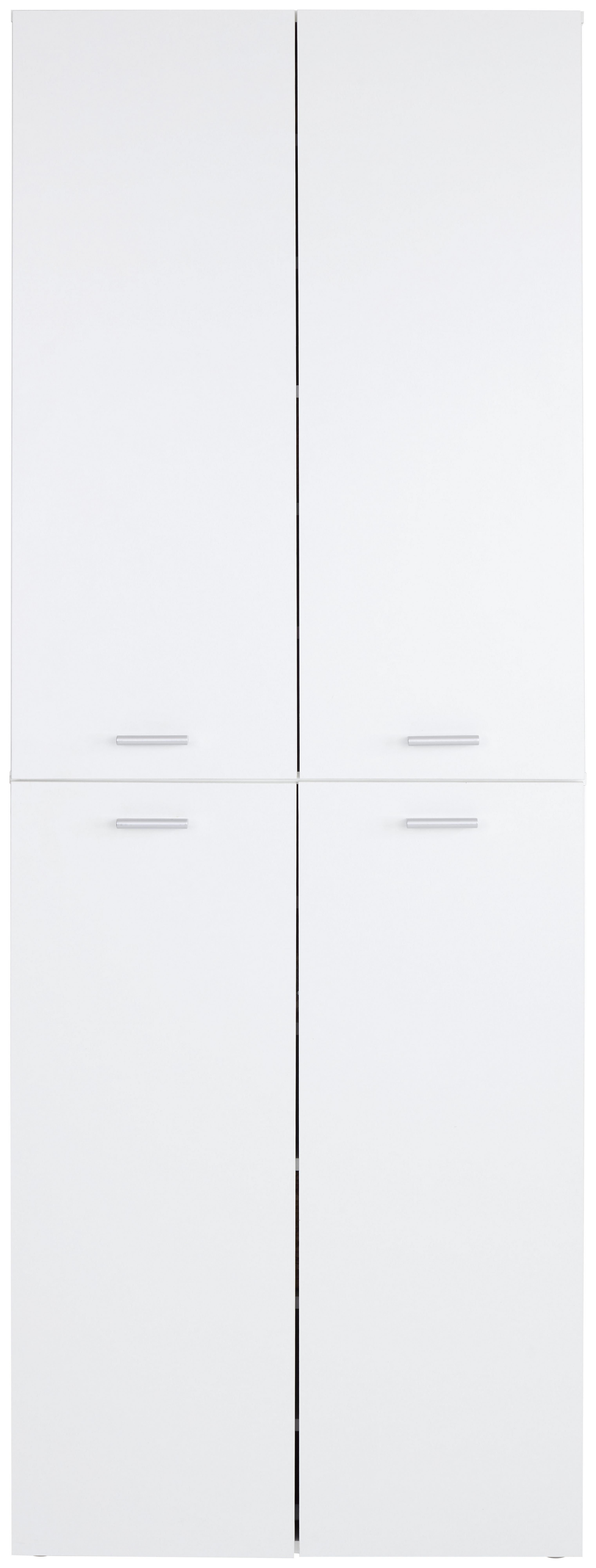Schuhschrank Elan Weiß 4 Türen B: 70 cm - Alufarben/Weiß, MODERN, Holzwerkstoff (70/200/36.6cm)