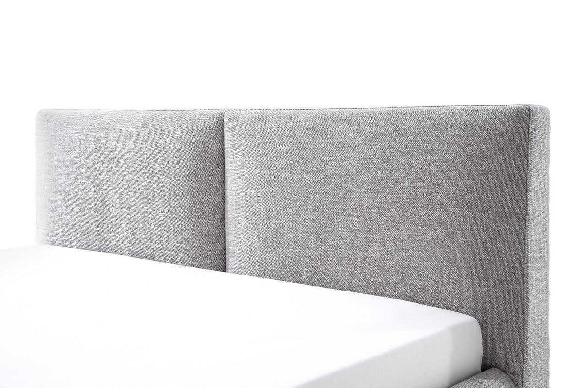 Polsterbett mit Lattenrost + Bettkasten 180x200 Atesio - Hellgrau/Naturfarben, MODERN, Holz/Textil (180/200cm) - Livetastic