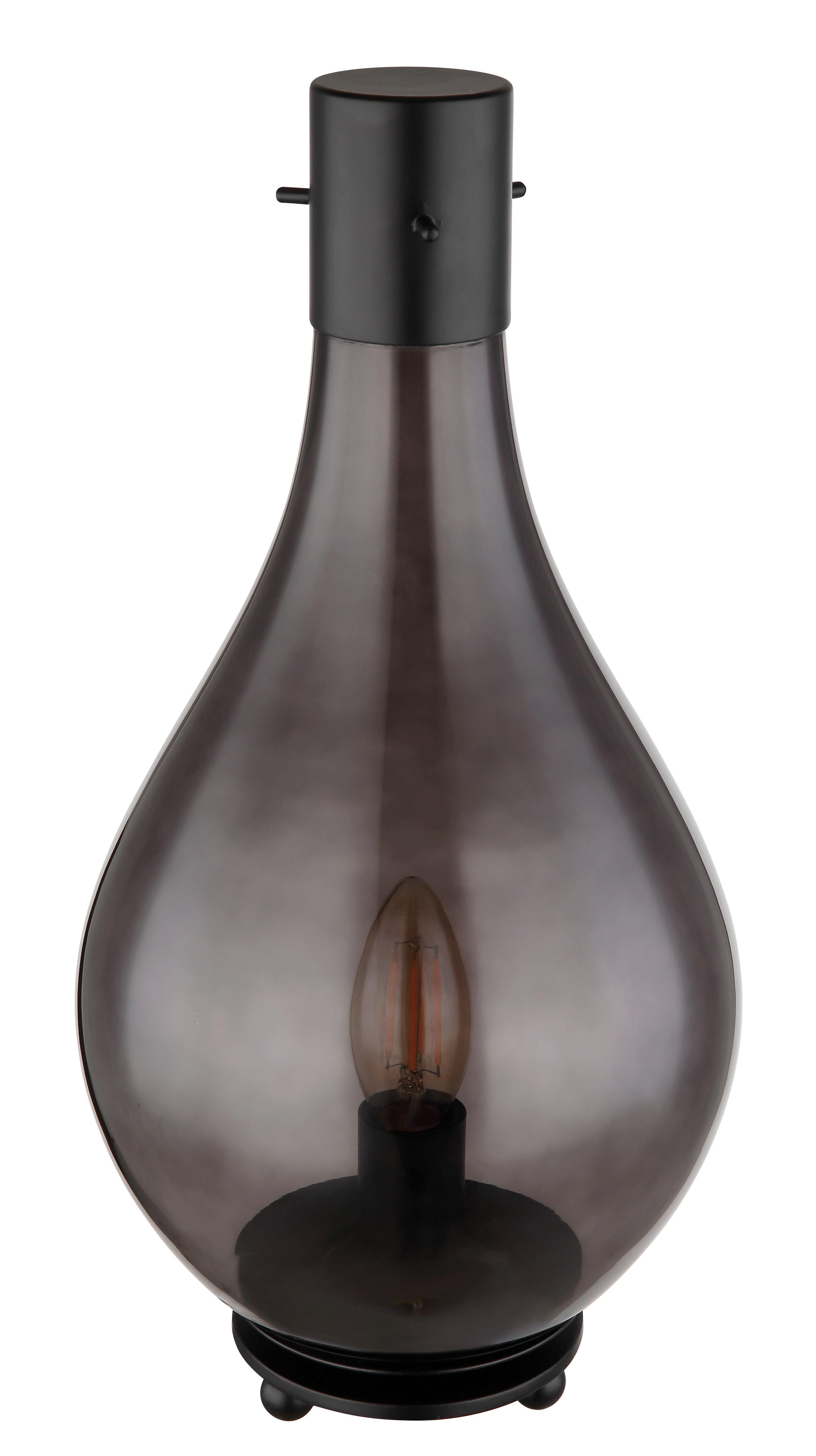 Tischleuchte 15574t - Schwarz, Basics, Glas/Metall (18/35cm) - Globo
