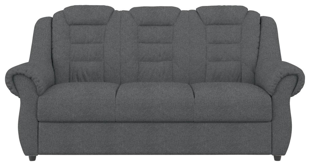 3-sitzer-sofa Boston Dunkelgrau Chenille - Dunkelgrau/Schwarz, KONVENTIONELL, Textil (196/102/1101cm) - Livetastic