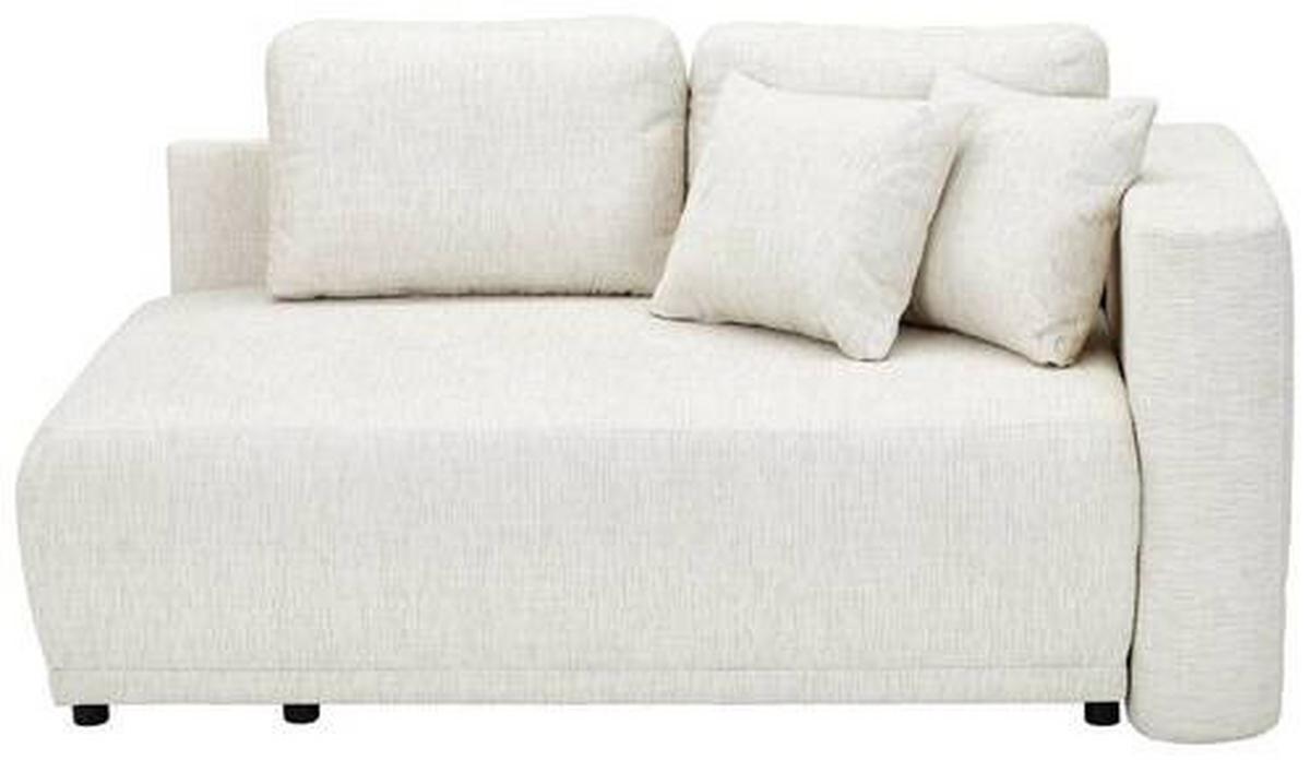 Recamiere Nello Sandfarben mit Schlaffunktion - Sandfarben/Schwarz, KONVENTIONELL, Textil (171/73/93cm) - MID.YOU
