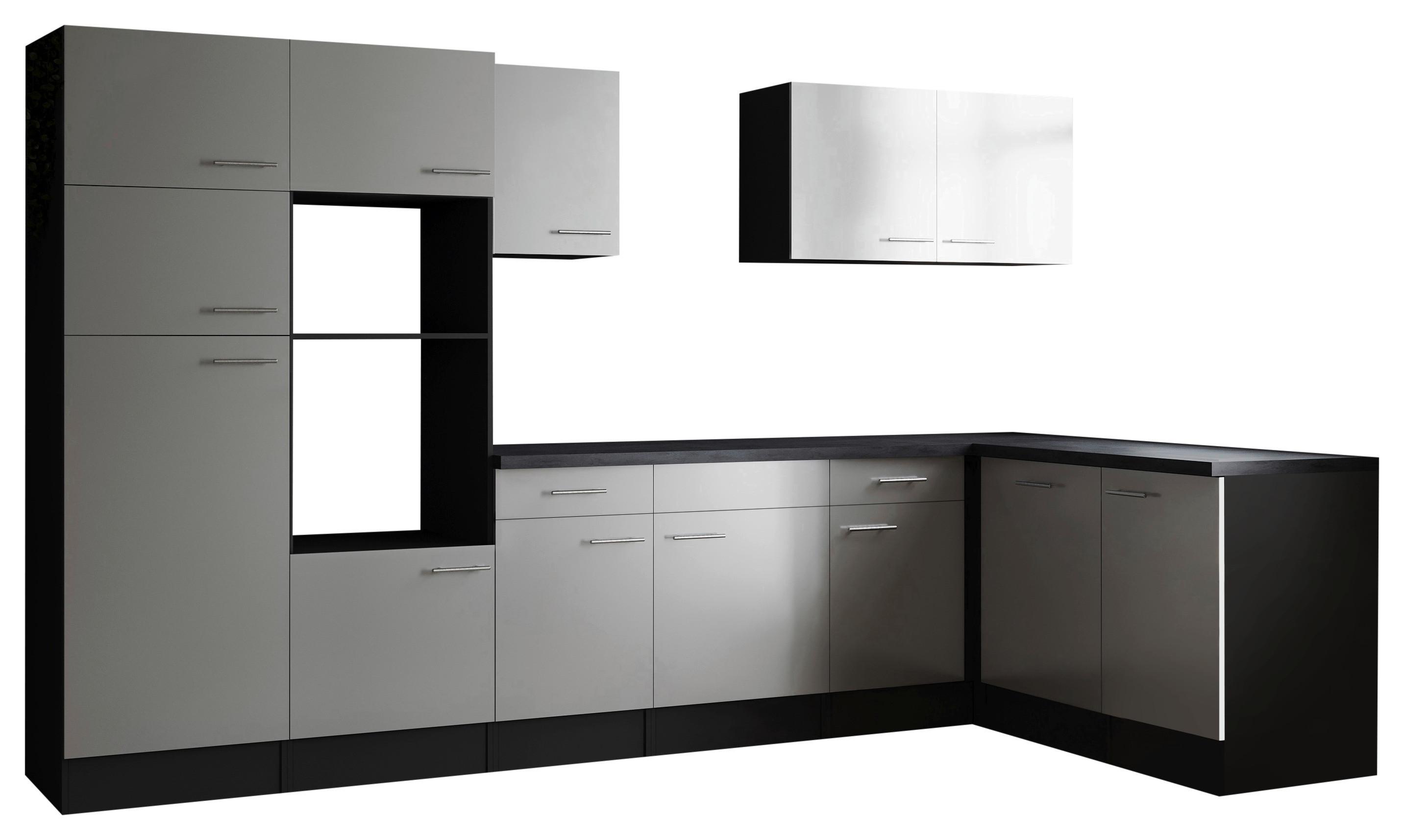 Eckküche Oliver Grau, Weiß S: 340x172cm - Weiß/Grau, Design, Holzwerkstoff (340/172cm) - Respekta