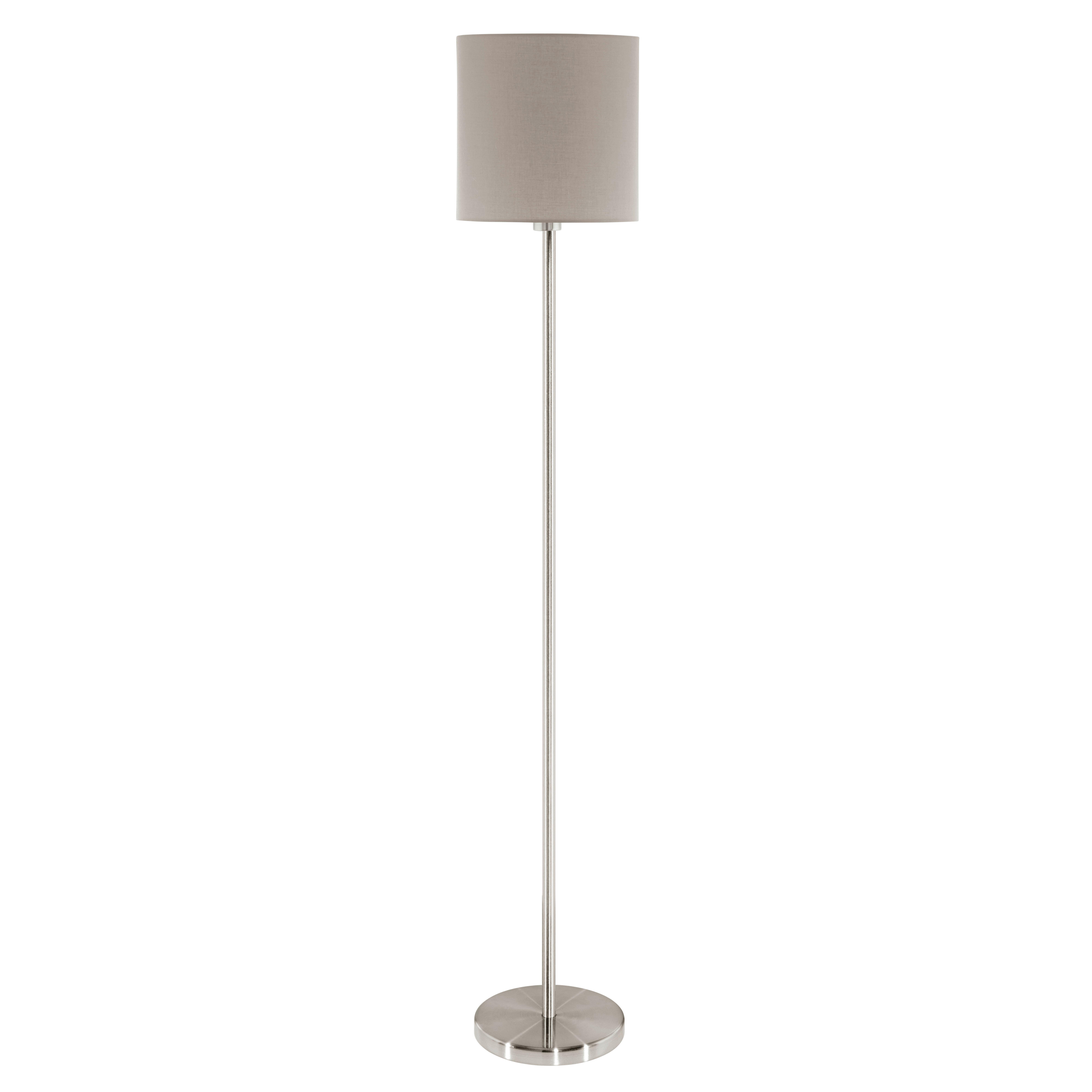 Stehlampe Mariella Taupe Mit Textil-Schirm - Taupe/Weiß, KONVENTIONELL, Textil/Metall (28/157.5cm) - James Wood