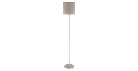 Stehlampe Mariella Taupe mit Textil-Schirm - Taupe/Weiß, KONVENTIONELL, Textil/Metall (28/157.5cm) - James Wood