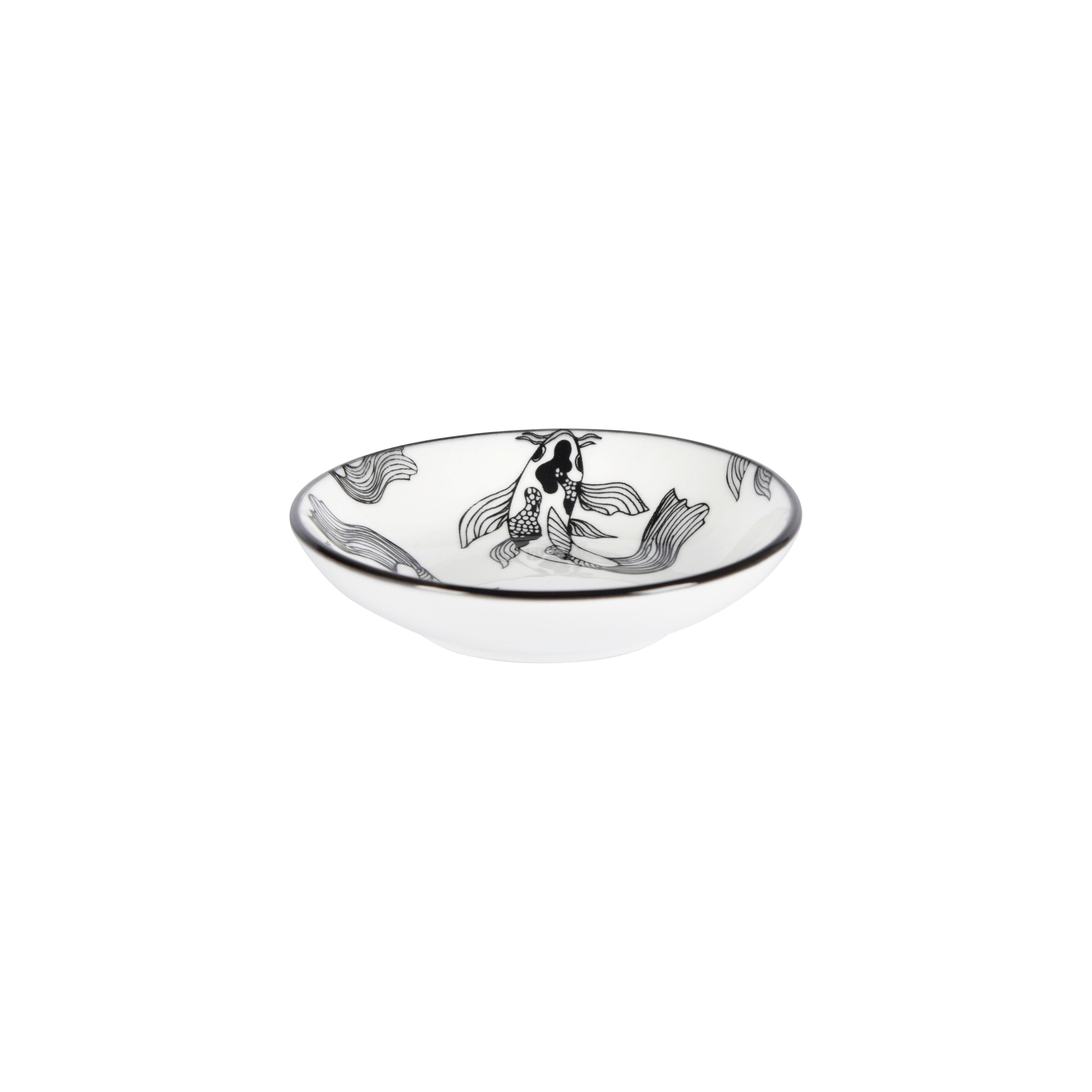 Miska na omáčku Shiva, Ø: 10,1cm - bílá/černá, Lifestyle, keramika (10.1/2,4cm) - Mömax