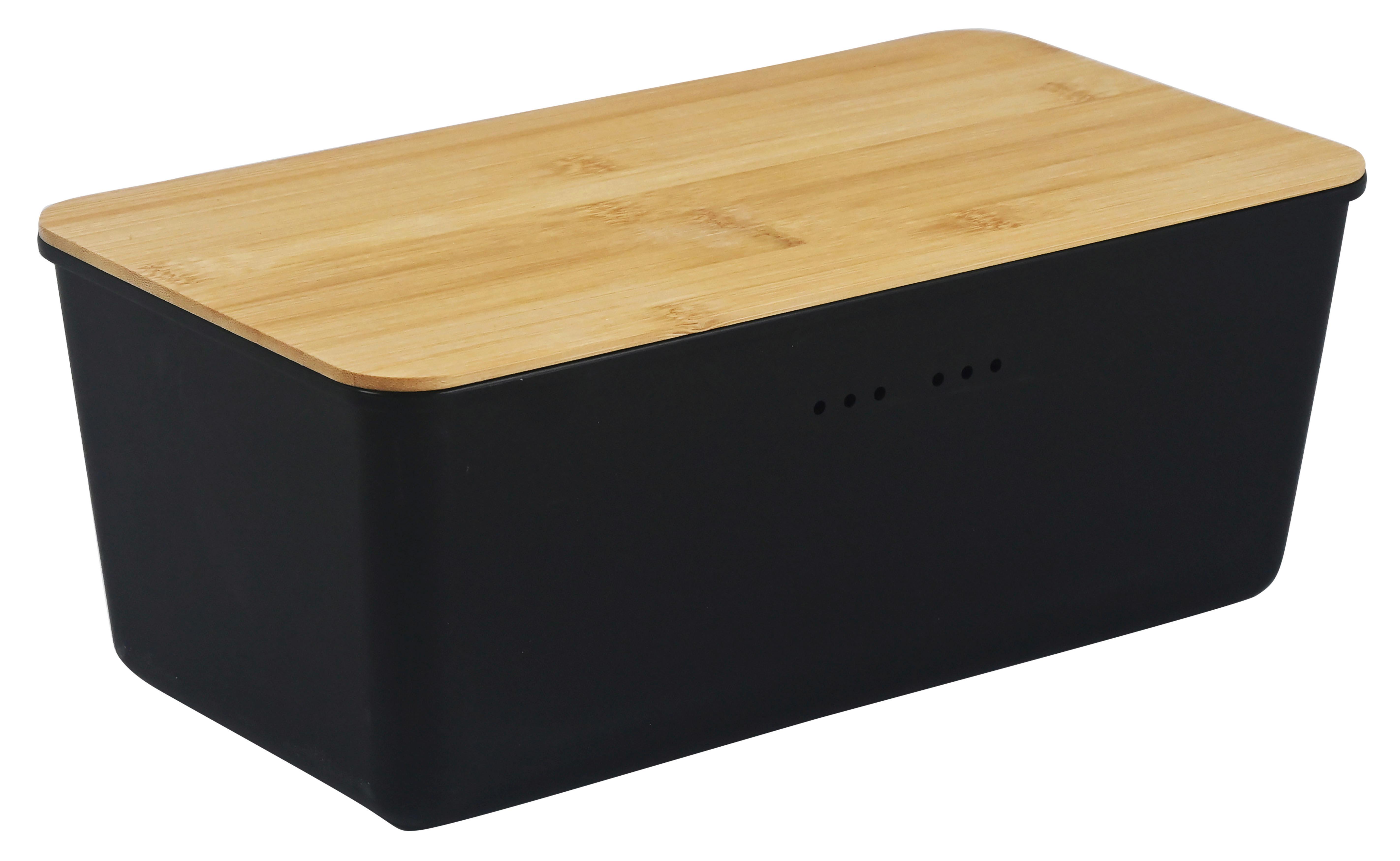 Brotbox Berta - Schwarz/Naturfarben, MODERN, Naturmaterialien/Kunststoff (34/13,5/18cm) - Luca Bessoni