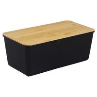 Brotbox Berta - Schwarz/Naturfarben, MODERN, Naturmaterialien/Kunststoff (34/13,5/18cm) - Luca Bessoni