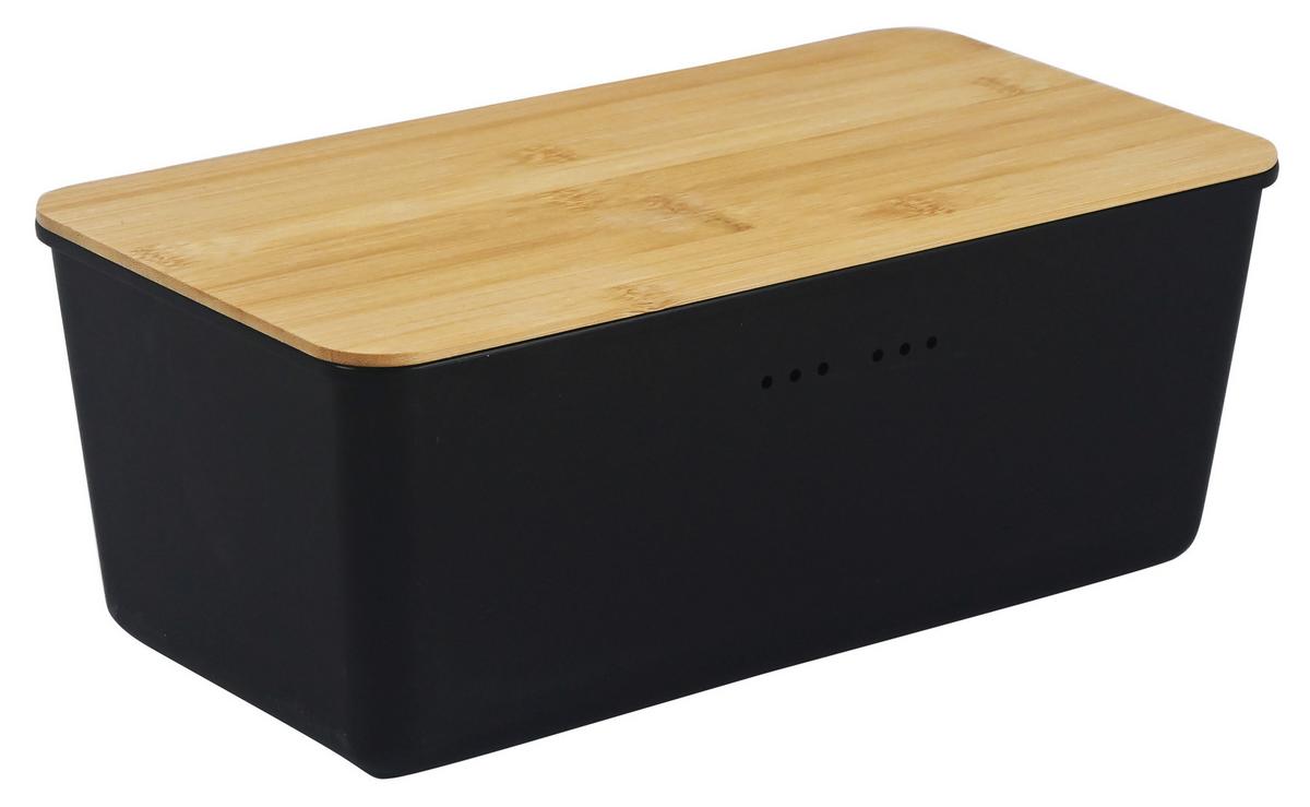 Brotbox Berta - Schwarz/Naturfarben, MODERN, Naturmaterialien/Kunststoff (34/13,5/18cm) - Luca Bessoni