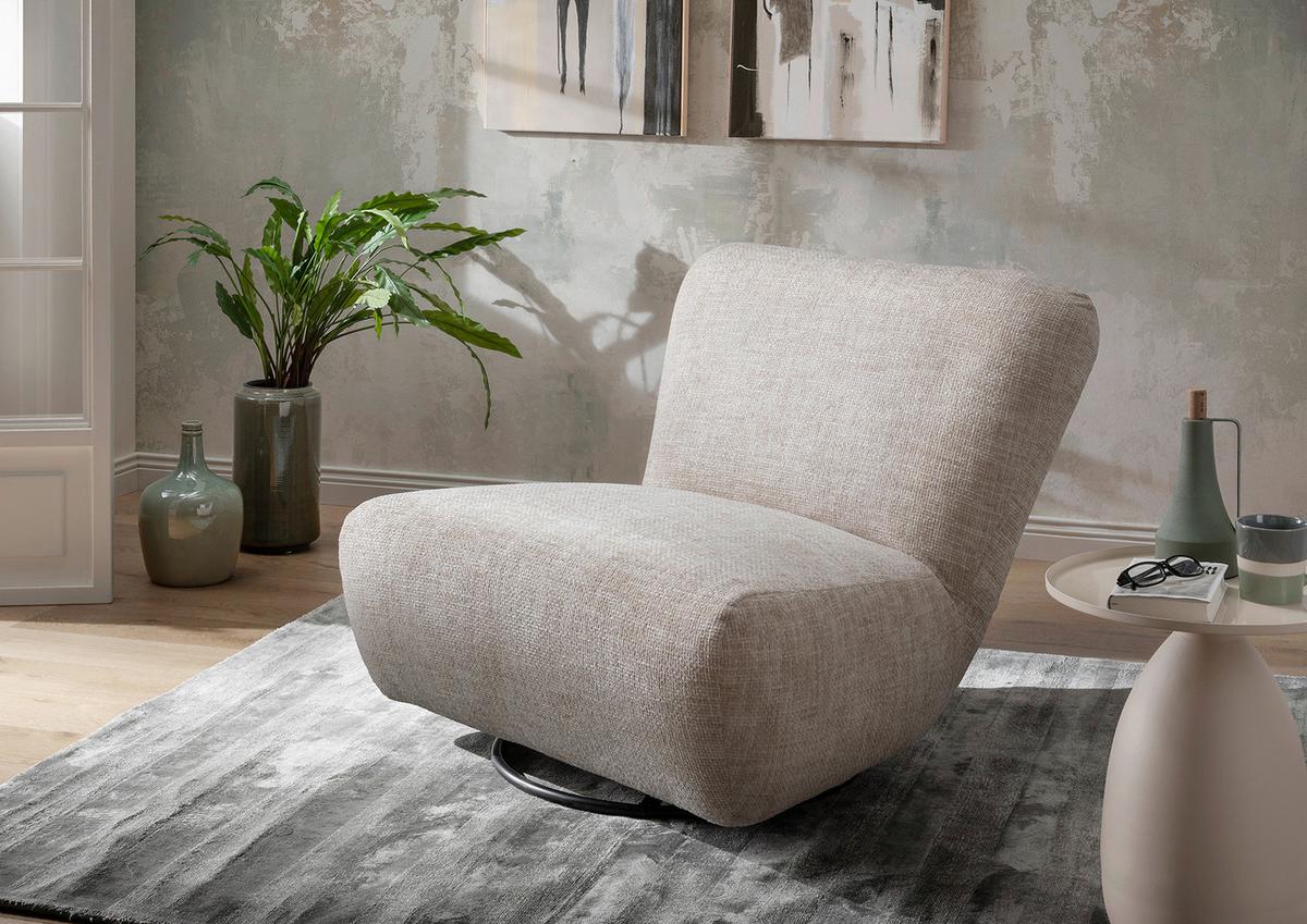 XXL-Sessel Cremallo, Creme B: 95 cm - Creme/Schwarz, Trend, Textil (95/77/94cm) - Livetastic