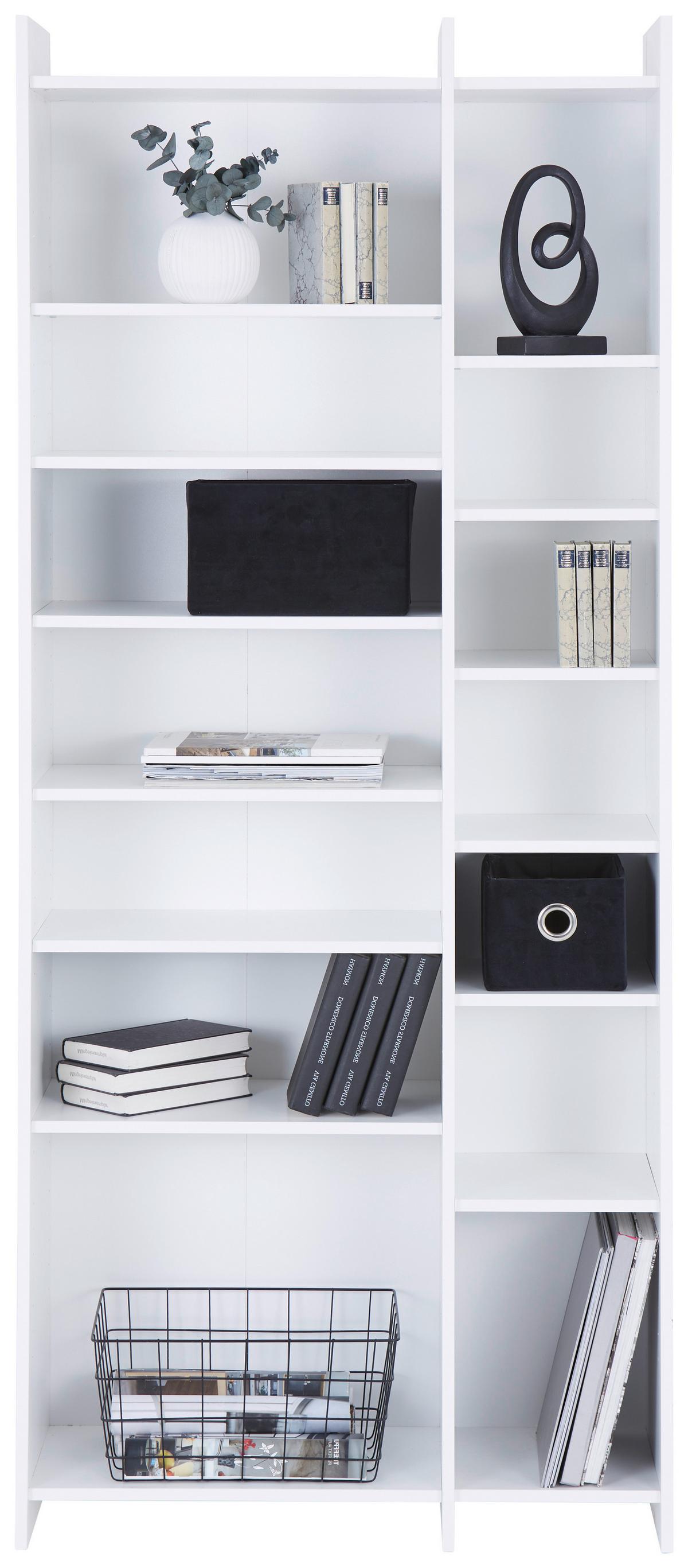 Regal Lenny B: 80cm Weiß Lenny Pr 23083-Reg/191/80 - Schwarz/Weiß, MODERN, Holzwerkstoff (80/191/31,8cm)