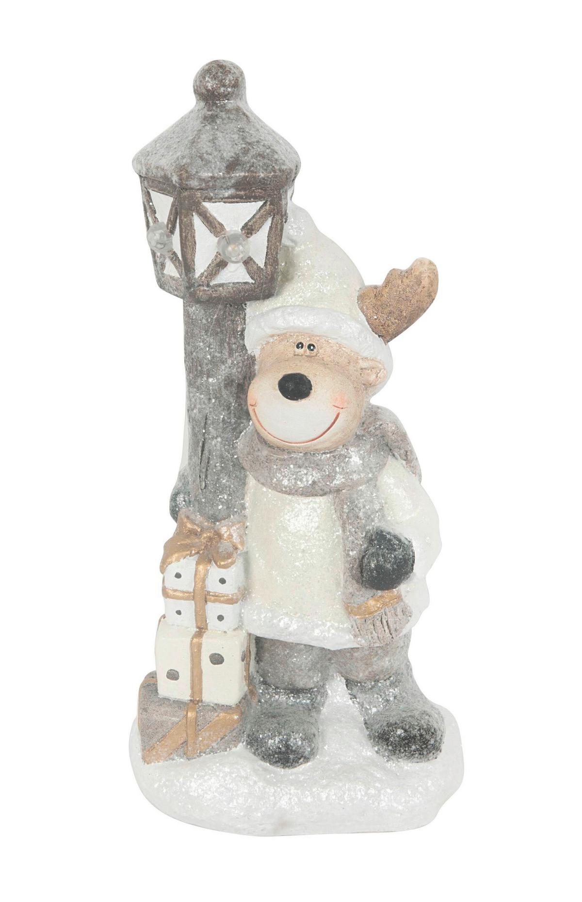 Led Karácsonyi Figura Anton - barna/fehér, Konventionell, kő (18cm) - Luca Bessoni