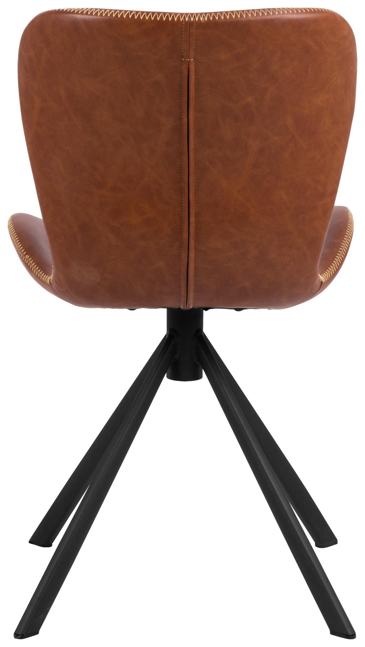 Otočná stolička Batilda, hnedá - hnedá/čierna, Design, kov/plast (46,5/81/53cm) - MID.YOU