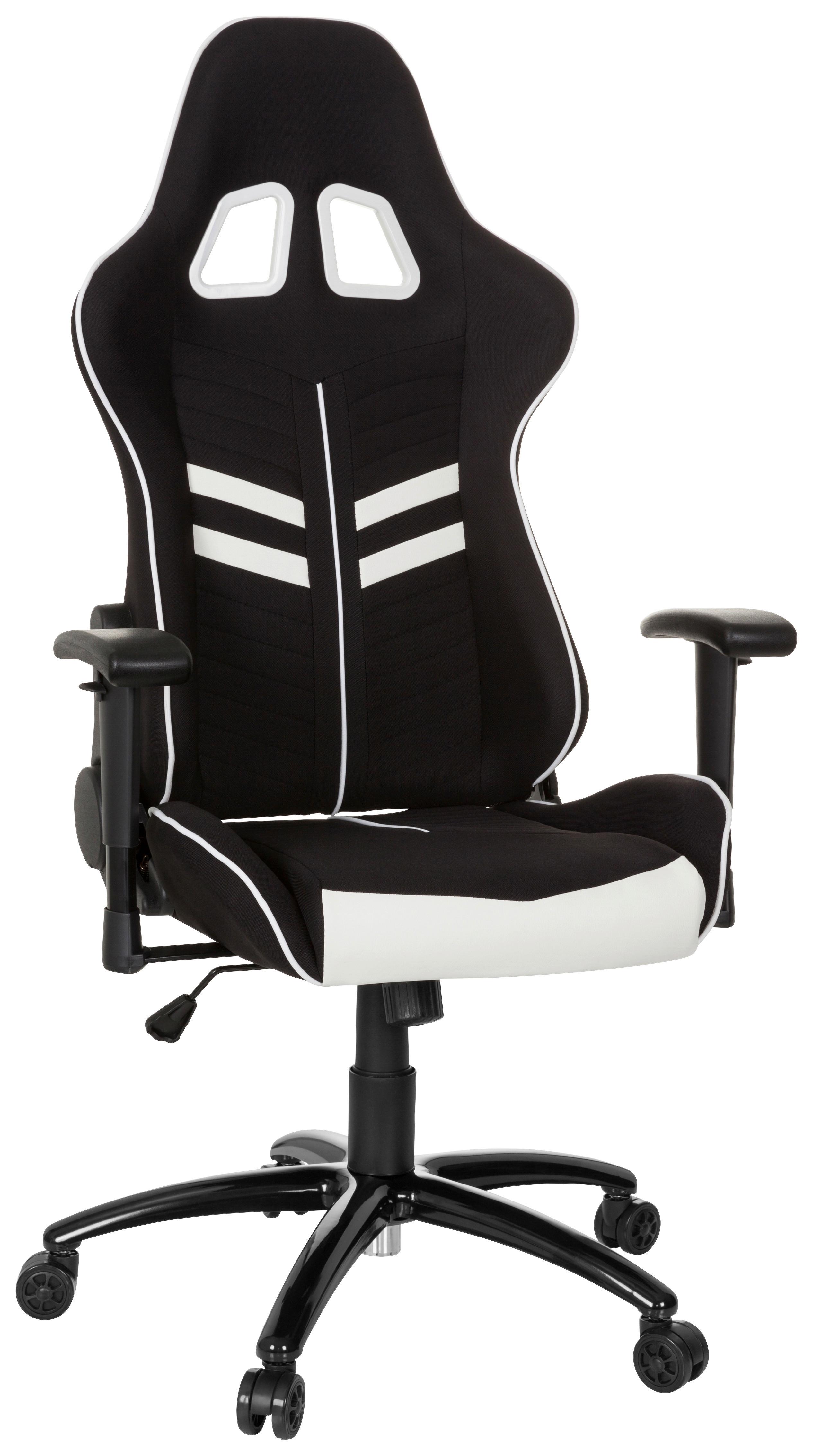 Gamingstuhl League Pro I Schwarz/weiß - Schwarz/Weiß, MODERN, Kunststoff/Textil (72/138/63cm) - MID.YOU