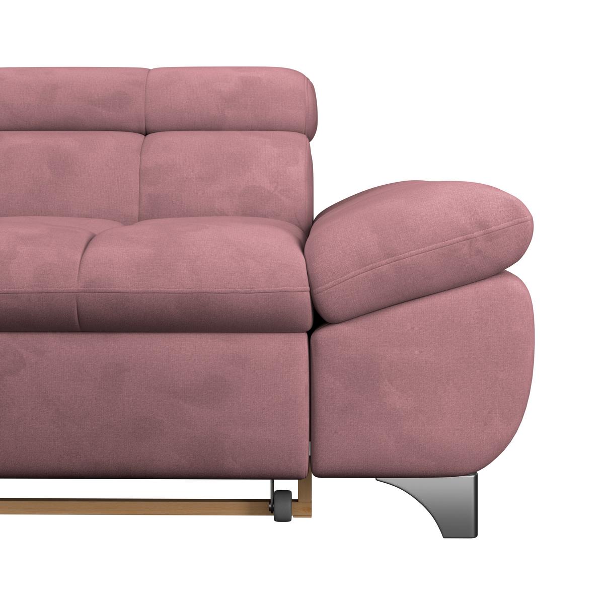 Ecksofa Gemini Rosa, B: 234 Cm - Chromfarben/Rosa, KONVENTIONELL, Textil (234/312cm)