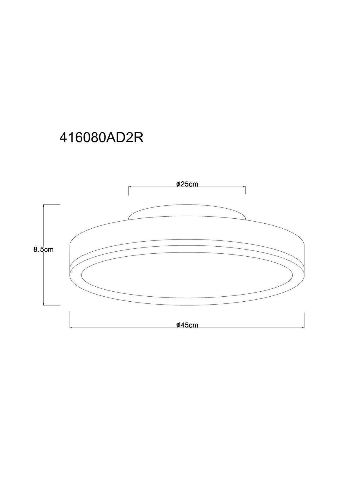 LED-Deckenleuchte Doro D: 45cm Silberfarben Weiß Dunkelgrau - Dunkelgrau/Silberfarben, Basics, Kunststoff/Metall (45/8,5cm) - Globo