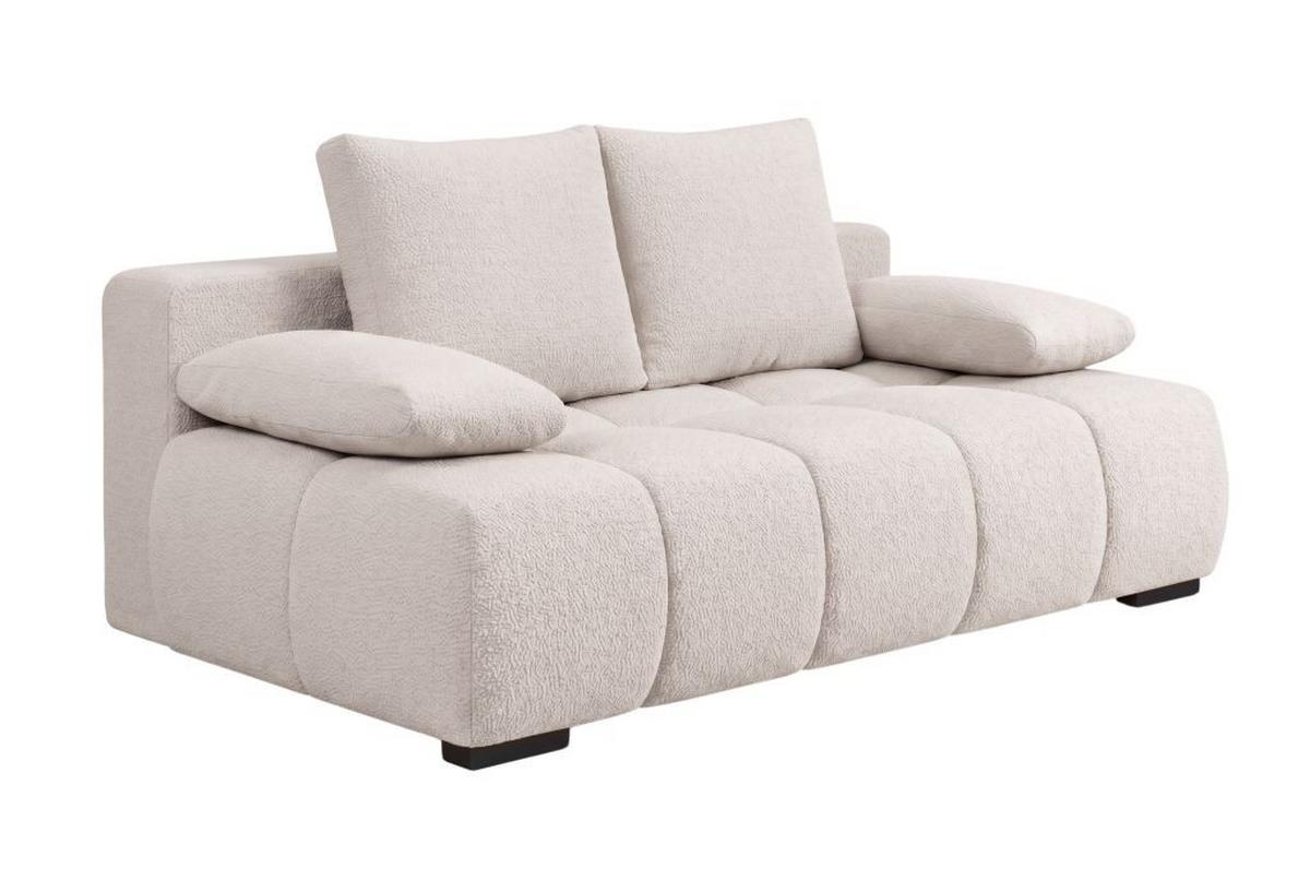 Boxspringová pohovka BOB, béžová ženilka - čierna/béžová, Konventionell, kompozitné drevo/textil (209/105cm) - Based