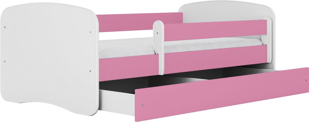 Kinder-/Juniorbett Babydreams Inkl. Matratze 80x160 - Pink/Birkefarben, MODERN, Holz/Holzwerkstoff (80/160cm) - MID.YOU