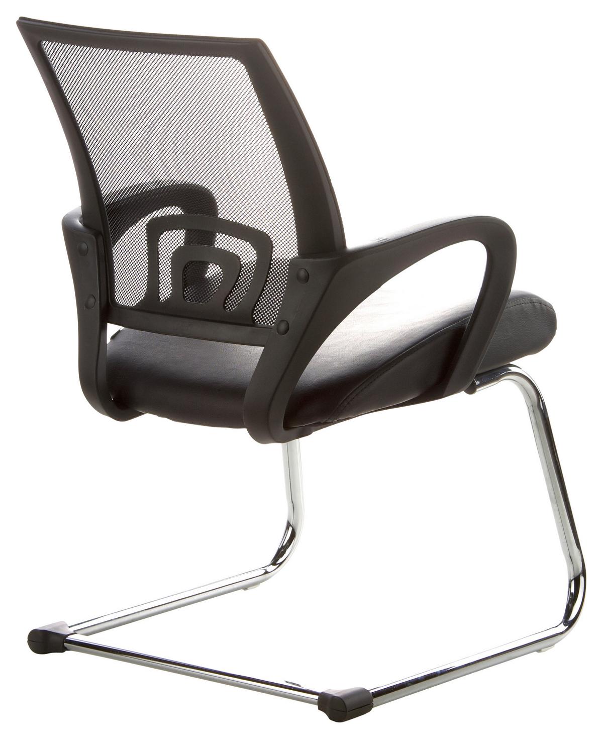 Besucherstuhl Visto Net V Schwarz Bis 110 Kg - Silberfarben/Schwarz, Basics, Kunststoff/Textil (57/98/52cm) - MID.YOU
