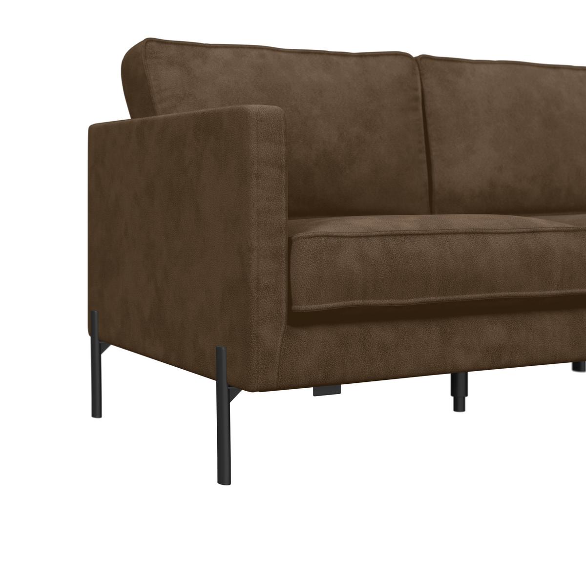 Ecksofa Yukon Braun S: 232x154 Cm - Schwarz/Braun, Trend, Textil (232/154cm) - Livetastic