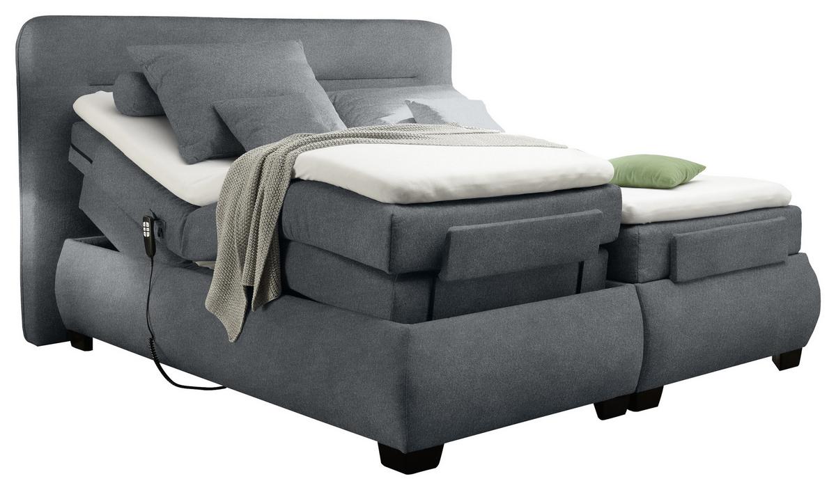 Polohovatelná postel boxspring Evolution 3 160x200cm antracit - černá/antracitová, Konvenční, textil/plast (160/200cm) - MID.YOU