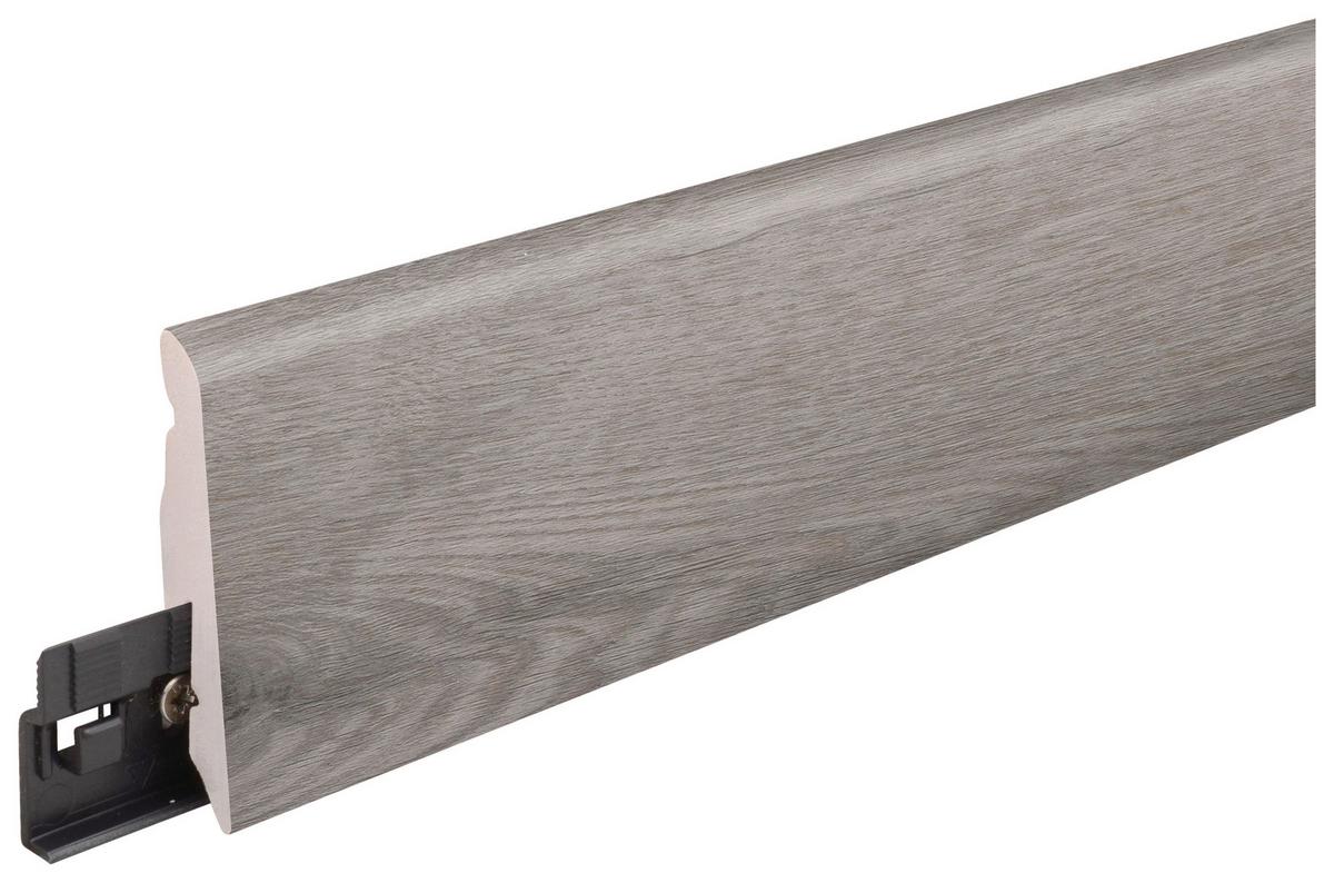 Sockelleiste Ontano Grey - Grau, Basics, Kunststoff (240/5.8/1.2cm)