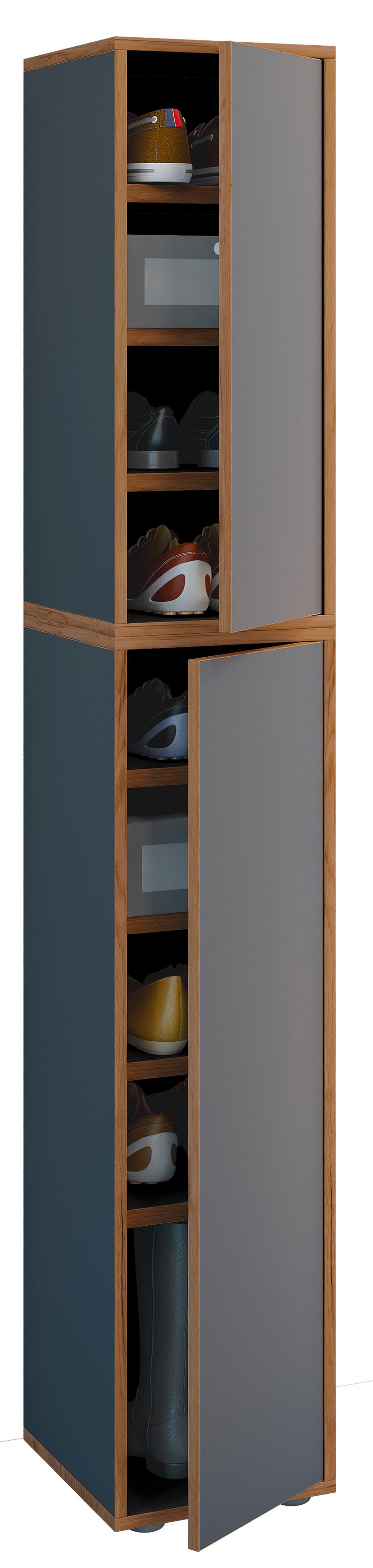 Schuhschrank Salia Anthrazit/Honigeiche B: 30 cm - Honigeiche/Anthrazit, Design, Holzwerkstoff (30/183/33cm) - MID.YOU